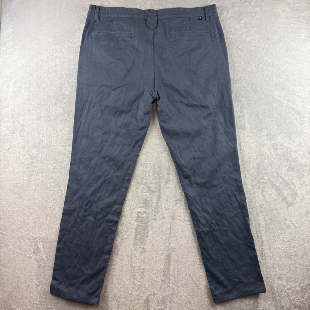 Betabrand Pants Mens 36x32 Blue Hemp Chino Khaki Twill Drawstring - Picture 3 of 13